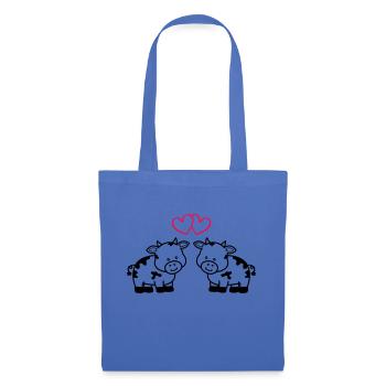 vaches amoureuses - Sac en tissu - bleu pâle - Devant
