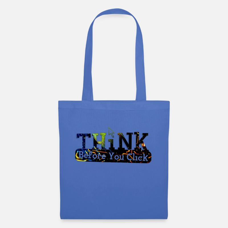 Think before computer hacking hacker - Tote Bag - light blue