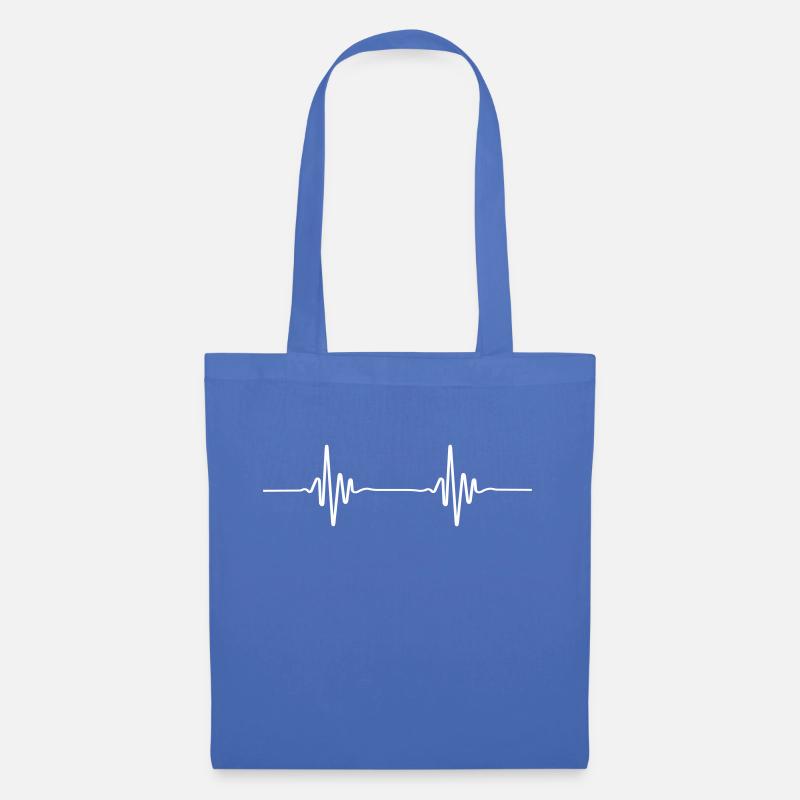 Battement du graphique ECG - Sac en tissu - bleu pâle