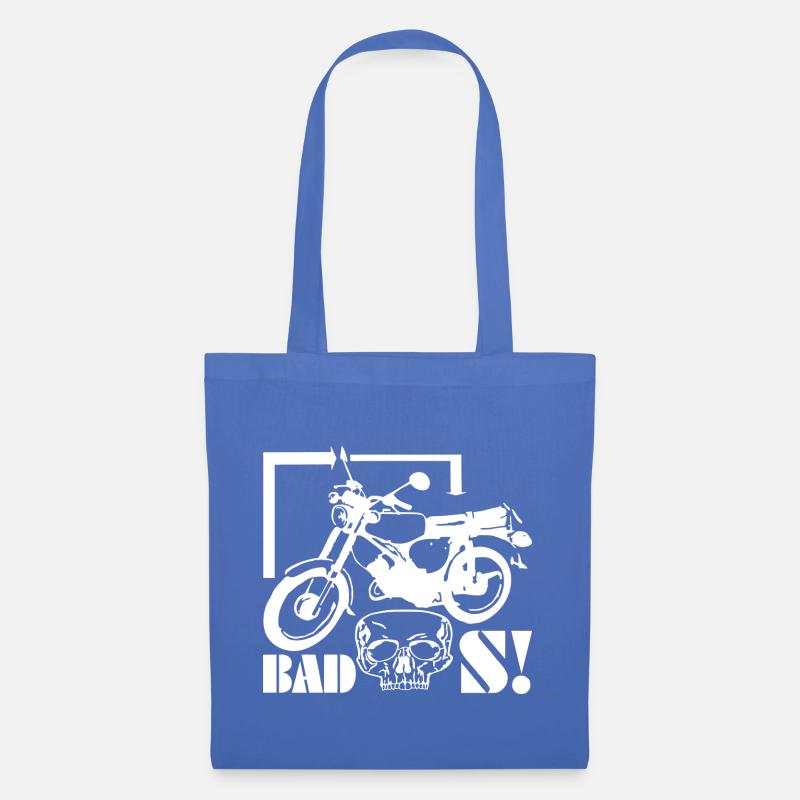 S51 Simson mit Totenkopf - Stoffbeutel - Hellblau