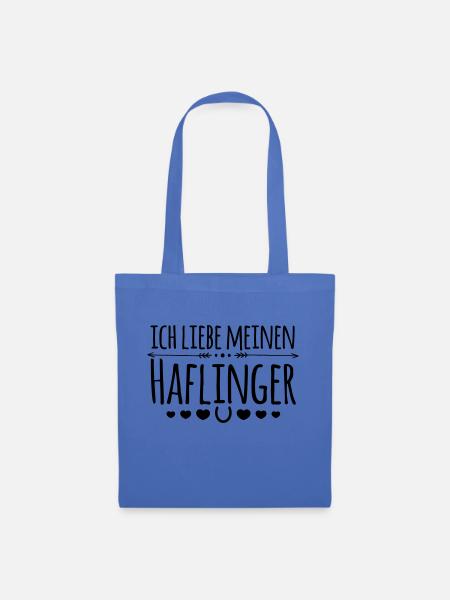 Ich liebe meinen Haflinger - Reiter Geschenk - Stoffbeutel - Hellblau