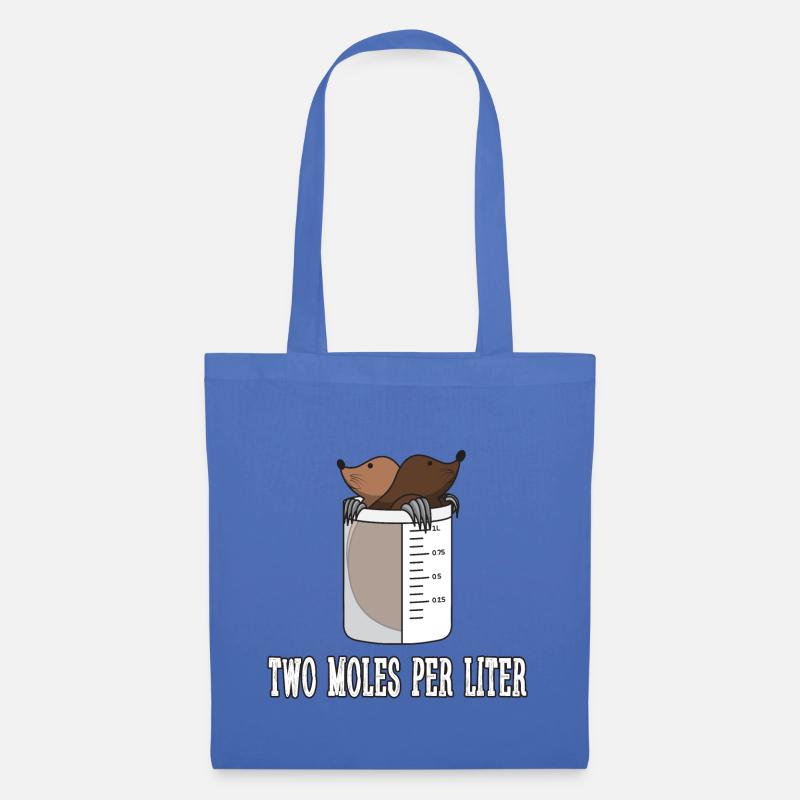 Zwei Mol pro Liter Geschenk - Stoffbeutel - Hellblau