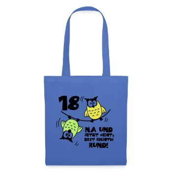 18 birthday, owls on the rope, round - Tote Bag - light blue - Front