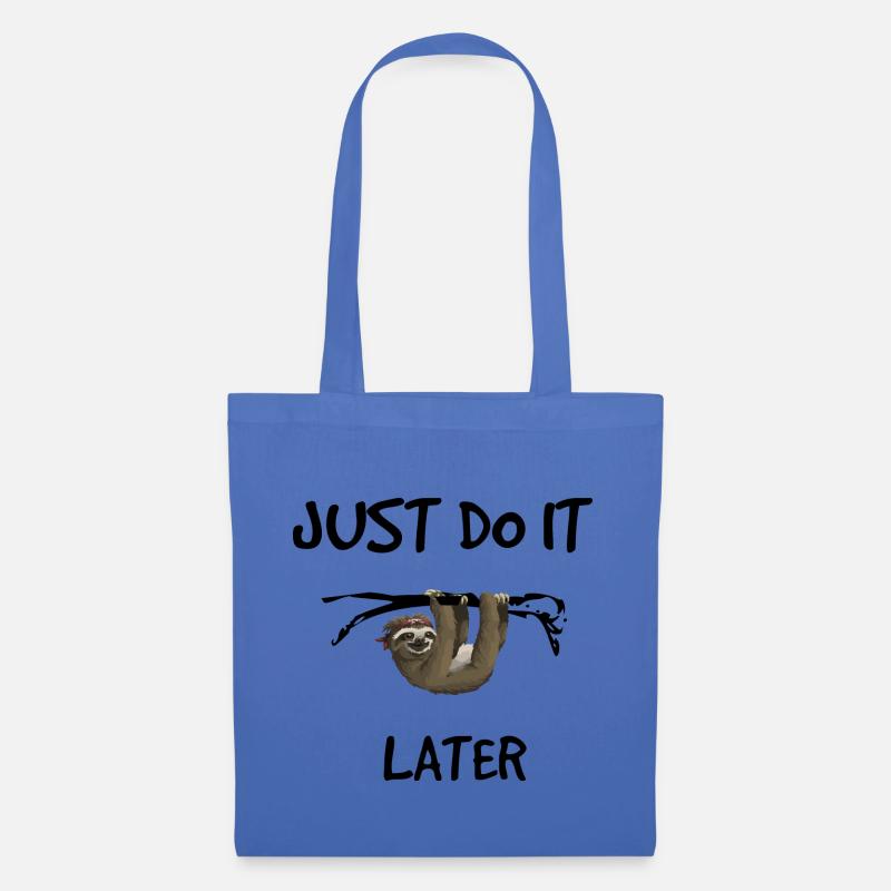 Just do it later - Faultier - Stoffbeutel - Hellblau