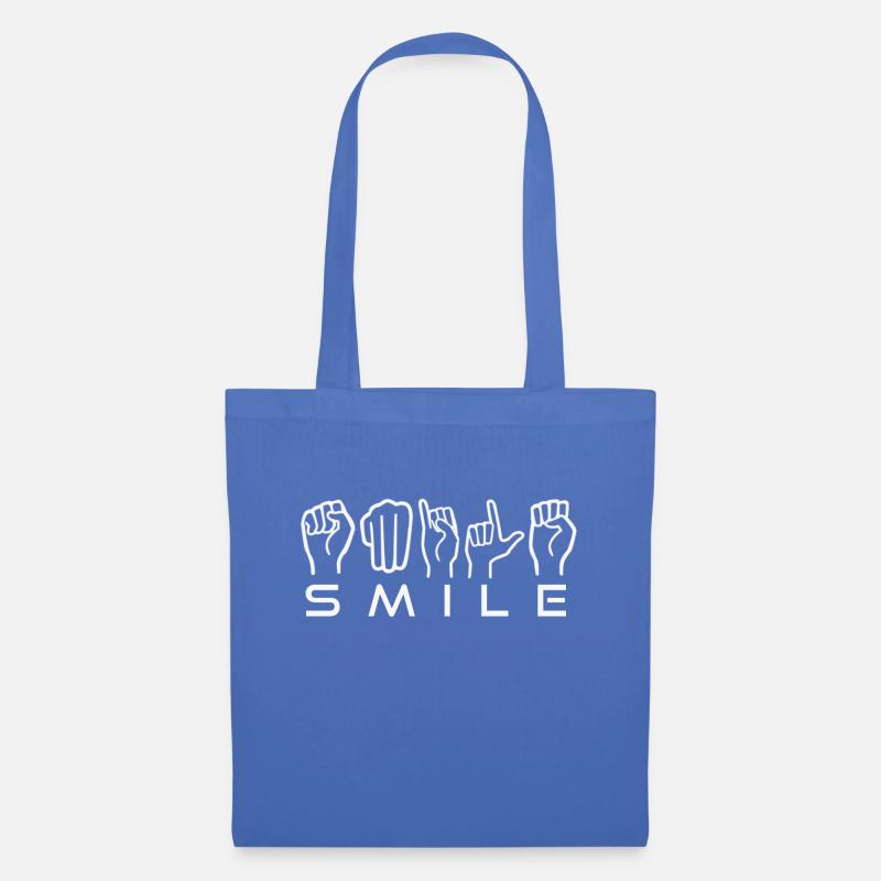 SMILE white - Stoffbeutel - Hellblau