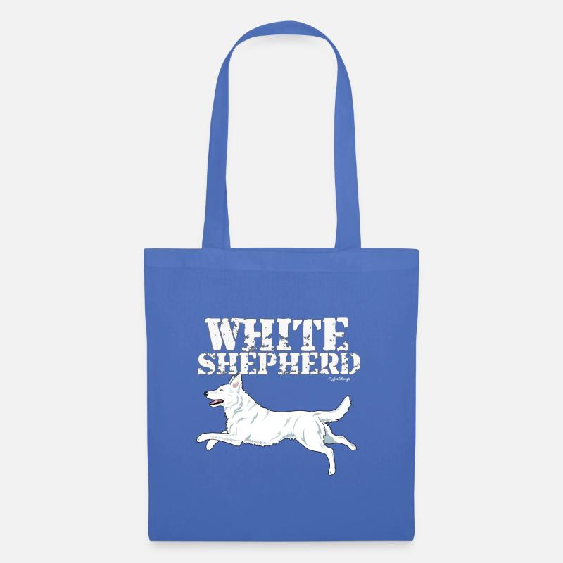 Weißer Schäferhund - Stoffbeutel - Hellblau