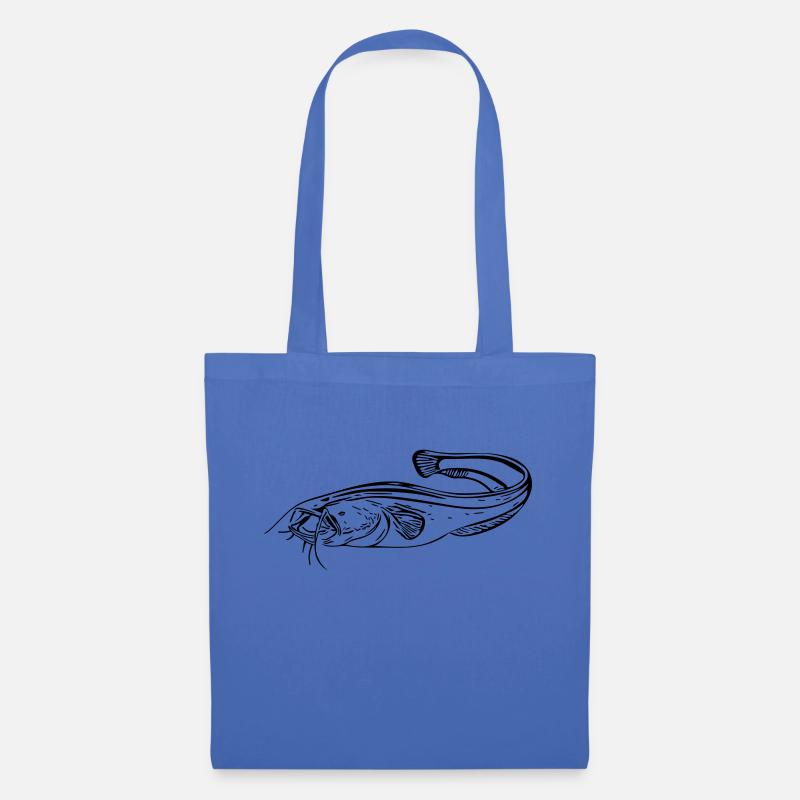 Wels - Angler - Stoffbeutel - Hellblau