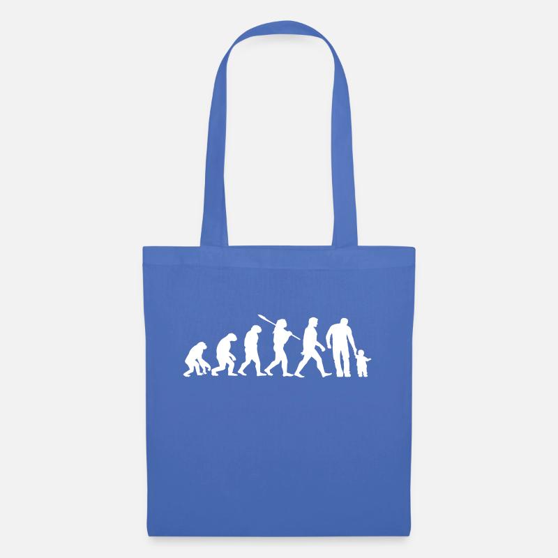 Vater Evolution Sohn Tochter Kind | Geschenkidee - Stoffbeutel - Hellblau