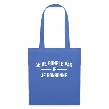 Je ne ronfle pas, Je ronronne - Sac en tissu - bleu pâle - Devant