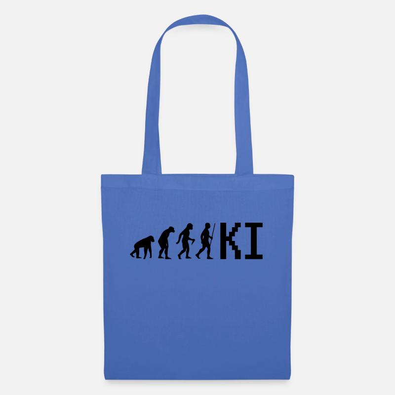 Evolution Computer Geschenk KI - Stoffbeutel - Hellblau