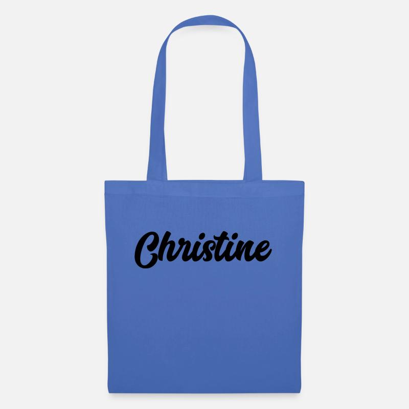 Christine benutzerdefinierte Text Geburtstagsname - Stoffbeutel - Hellblau