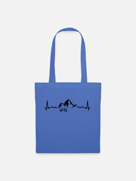 Heartbeat-Berg 1 und Ebike - - Stoffbeutel - Hellblau