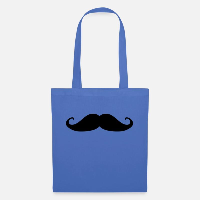 moustache - Sac en tissu - bleu pâle
