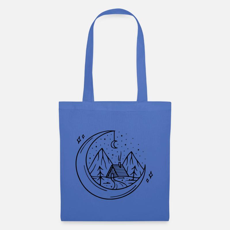 Mond mit Bergen Motiv Geschenk Idee - Stoffbeutel - Hellblau