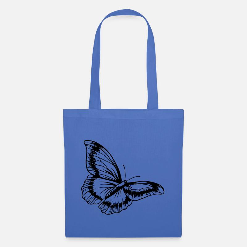 Vintage, Butterfly, Black, Insekten, Sketch - Stoffbeutel - Hellblau