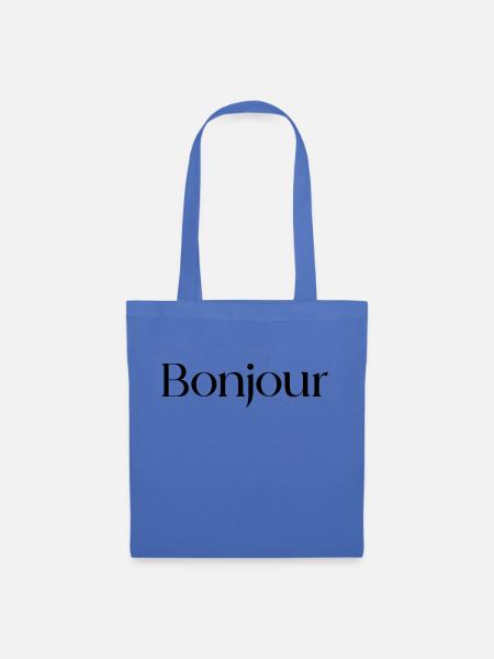 Bonjour - Guten Tag - Stoffbeutel - Hellblau