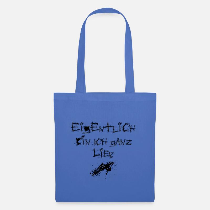 Eigentlich bin ich ganz lieb b - Stoffbeutel - Hellblau