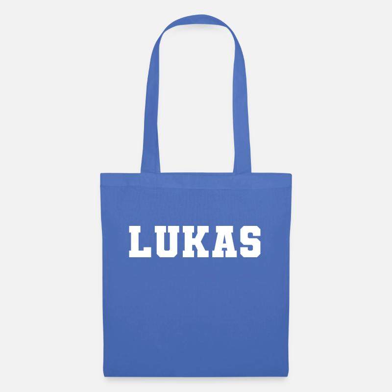 Name - Lukas - Stoffbeutel - Hellblau