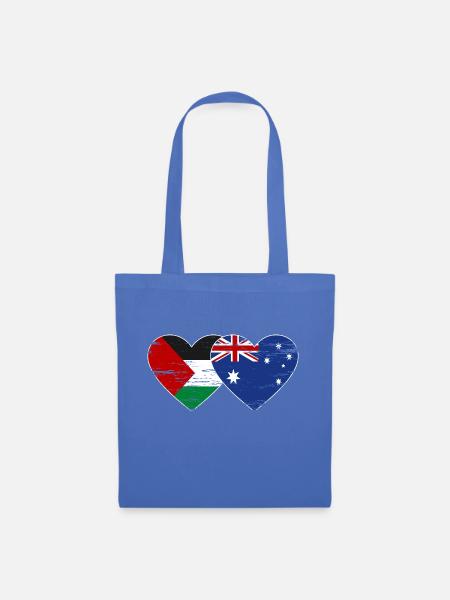Palästina Australien Flagge Herz used - Stoffbeutel - Hellblau