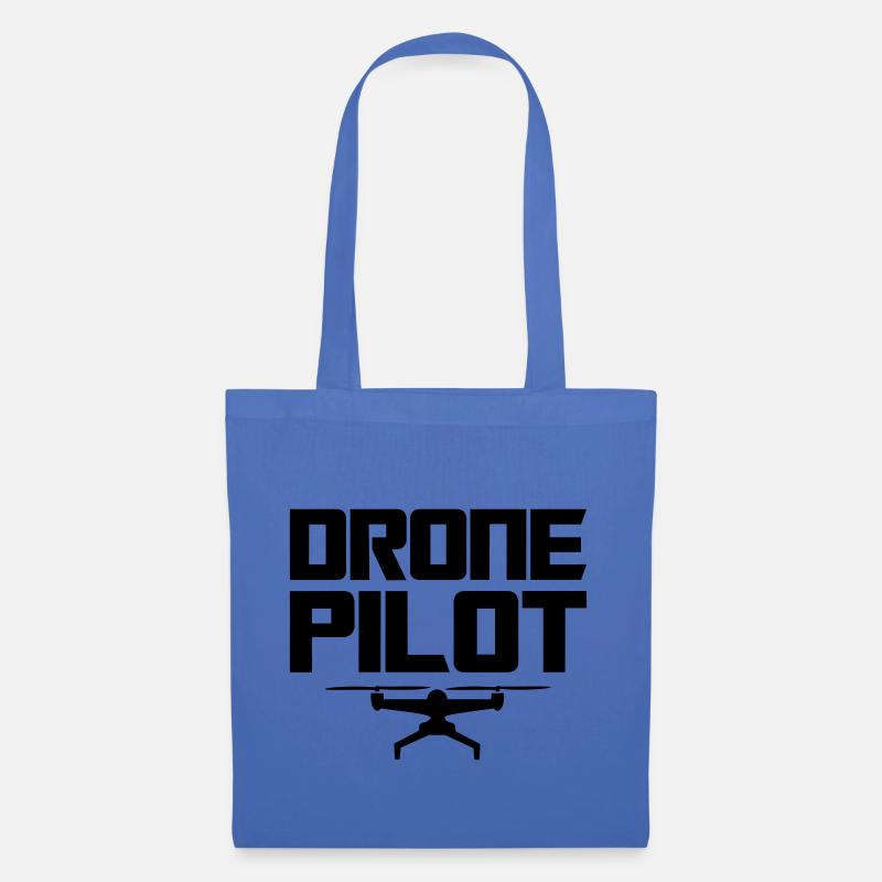 Drohne Pilot Schwarz - Stoffbeutel - Hellblau