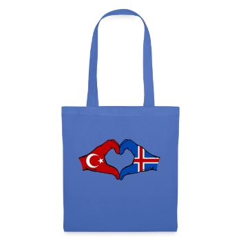 Turquie Islande Drapeau Mains Coeur Forme - Sac en tissu - bleu pâle - Devant