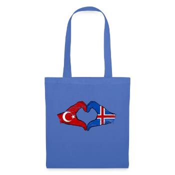 Turkey Iceland Flag Hands Heart Shape Used - Tote Bag - light blue - Front