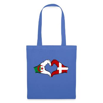 Algérie Danemark Drapeau Mains Coeur Forme - Sac en tissu - bleu pâle - Devant