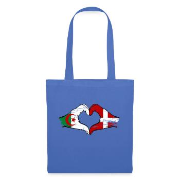 Algerien Dänemark Flagge Hände Herzform used - Stoffbeutel - Hellblau - Vorne