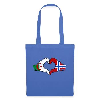 Algerien Norwegen Flagge Hände Herzform used - Stoffbeutel - Hellblau - Vorne