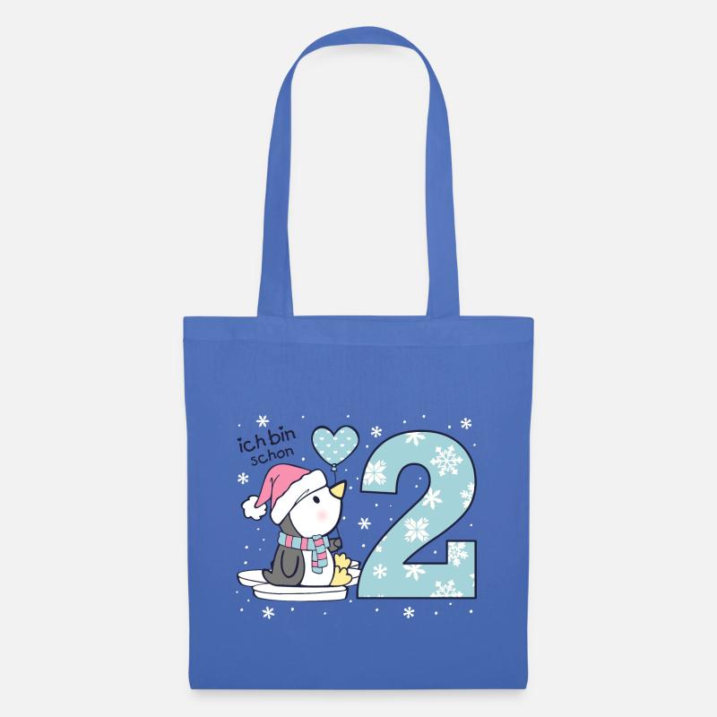 2. Geburtstag niedlicher Pinguin Mädchen Geschenk - Stoffbeutel - Hellblau