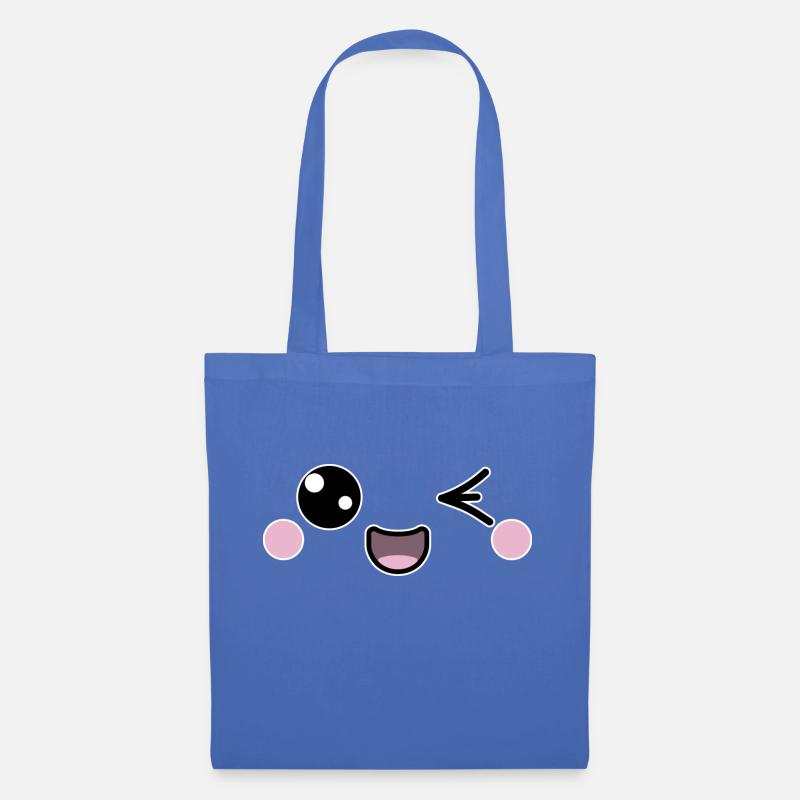 Zwinker Smiley - Stoffbeutel - Hellblau