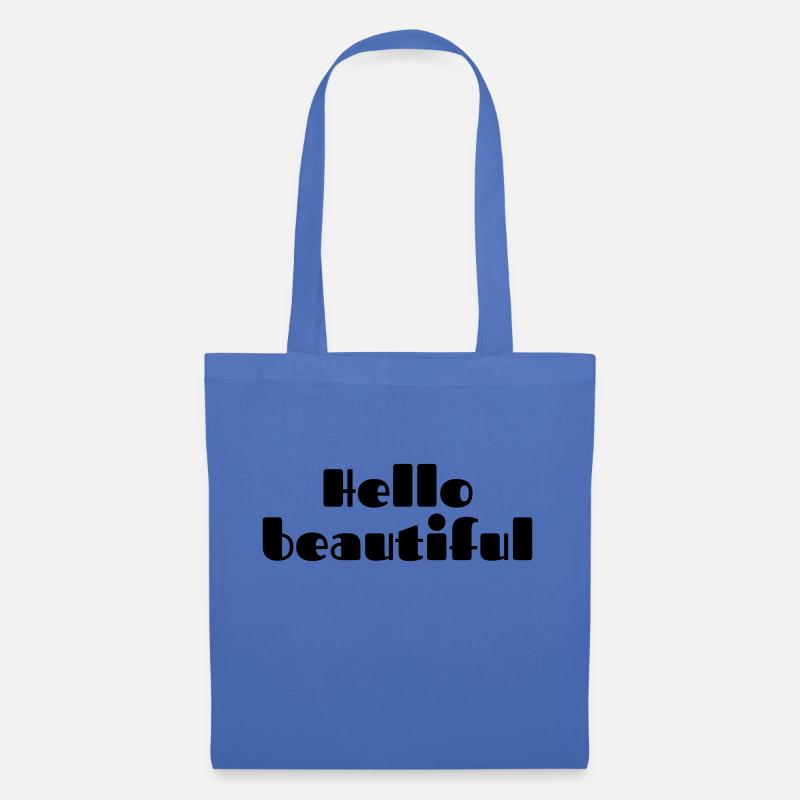 Hello beautiful Spruch - Stoffbeutel - Hellblau