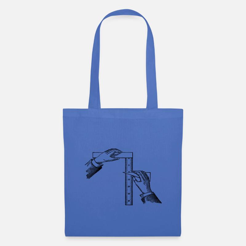 Hand mit Lineal - Stoffbeutel - Hellblau
