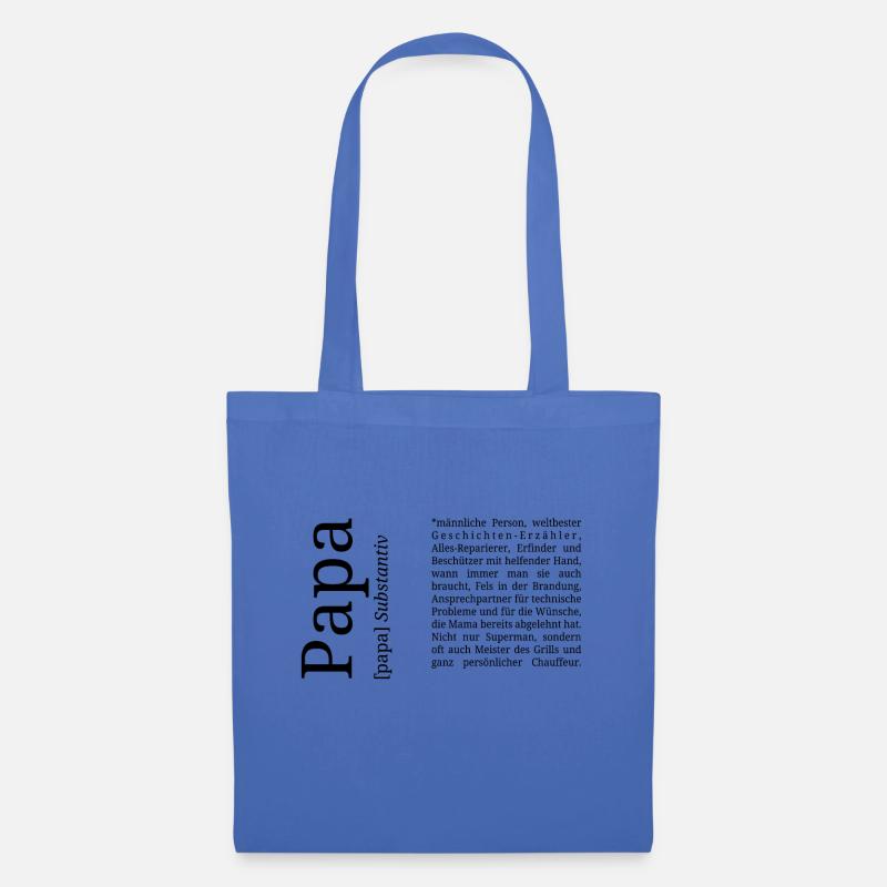 [Auf ein Wort] - "Papa" (schwarz, kompakt) - Stoffbeutel - Hellblau