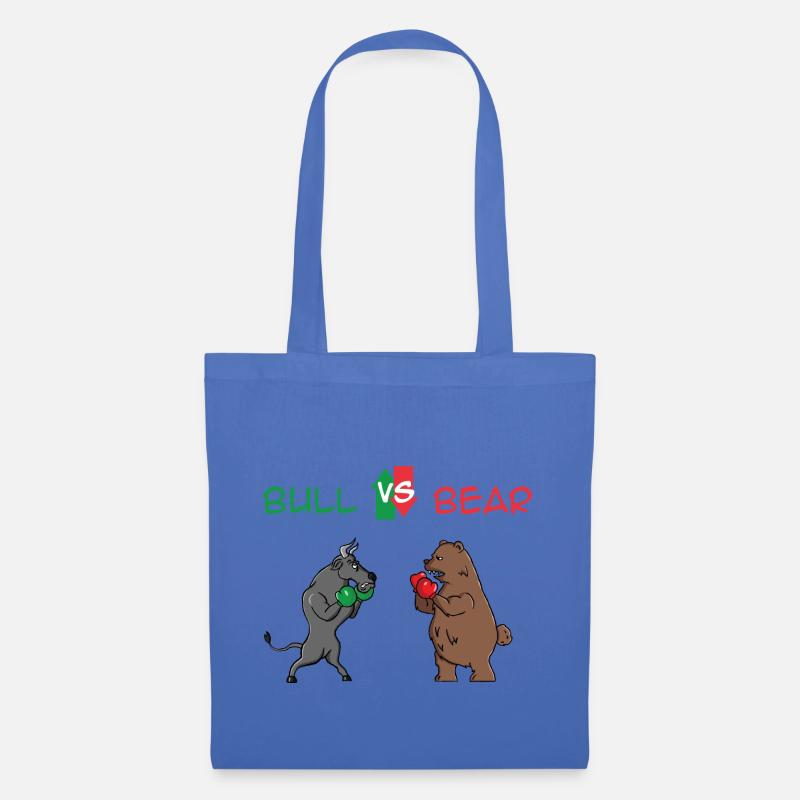 Bulle vs. Bär,Börse, Aktien,Geschenkidee - Stoffbeutel - Hellblau