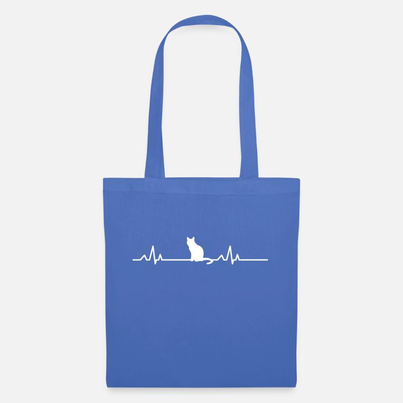 Herzschlag Katze - Stoffbeutel - Hellblau