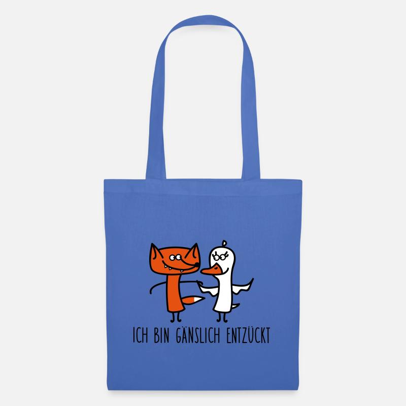 Fuchs und Gans - Stoffbeutel - Hellblau