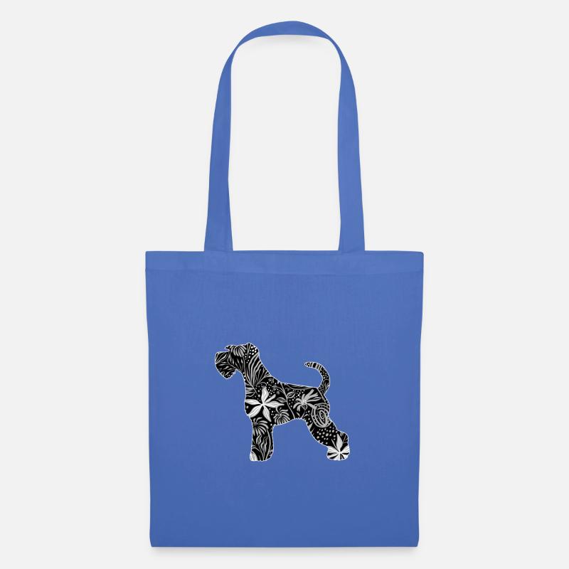 Blume Schnauzer - Stoffbeutel - Hellblau