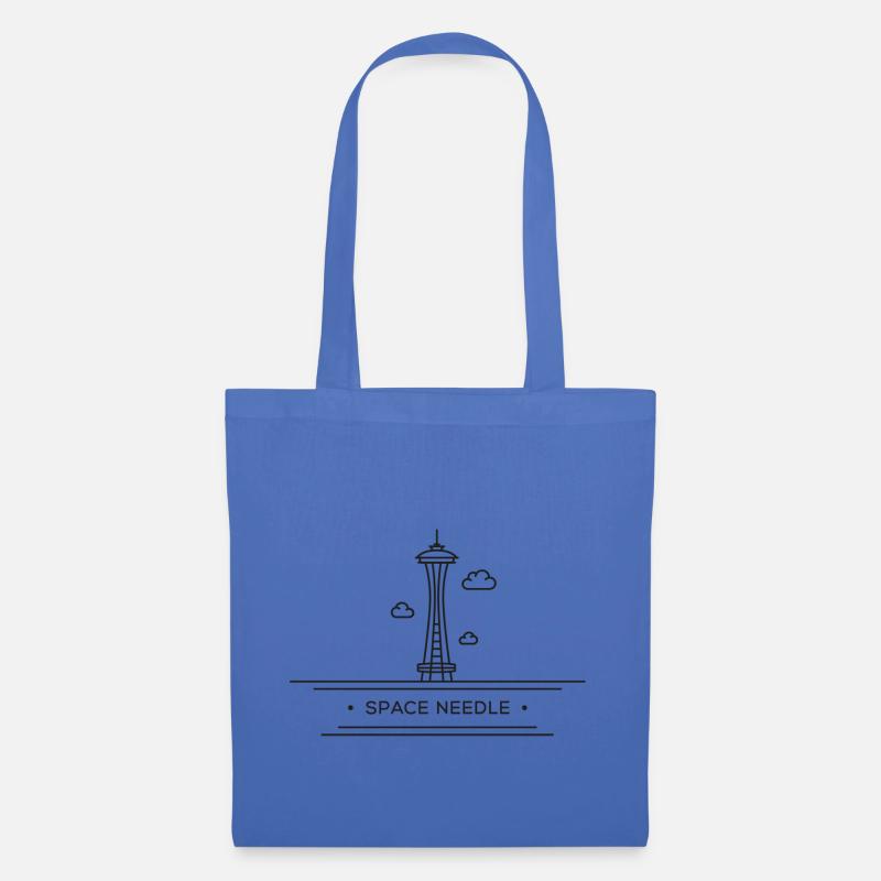 Space Needle | Schwarz | Geschenkidee - Stoffbeutel - Hellblau