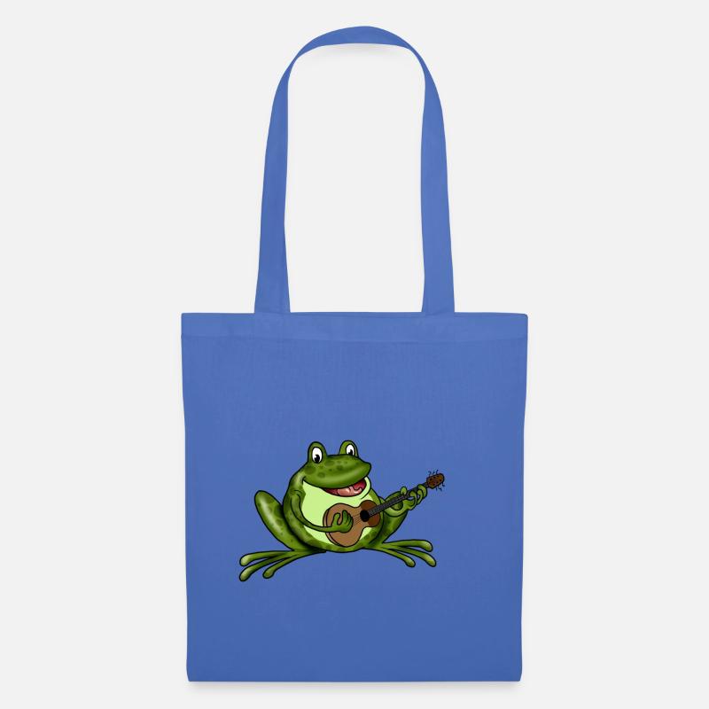 Frosch mit Gitarre - Stoffbeutel - Hellblau