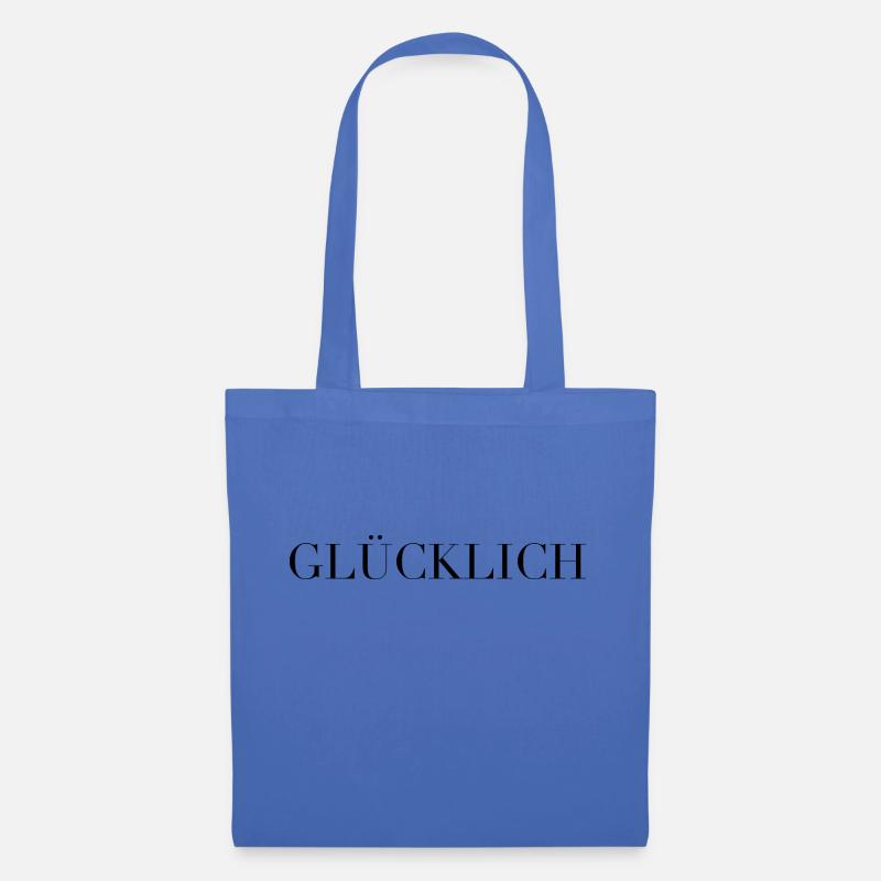 GLÜCKLICH - Stoffbeutel - Hellblau