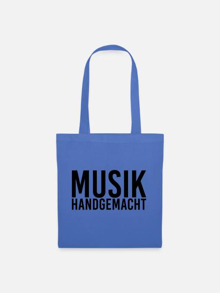 Musik handgemacht - Stoffbeutel - Hellblau