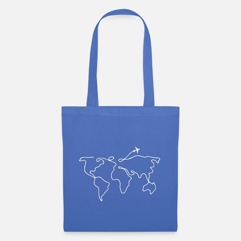 World map plane gift idea white - Tote Bag - light blue