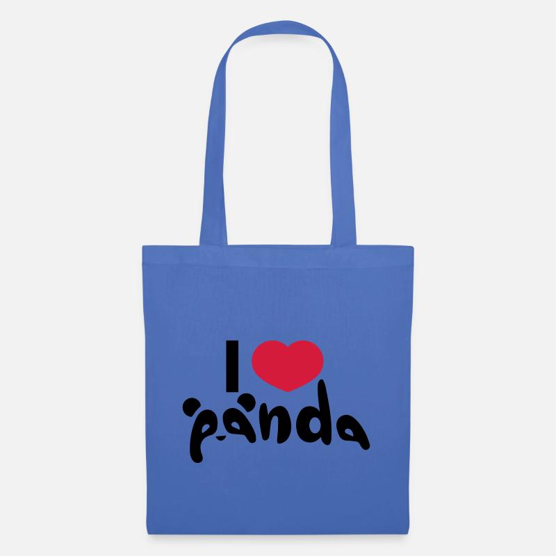 Ich liebe Panda - Stoffbeutel - Hellblau