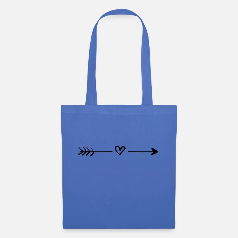 Bunter Pfeil mit Herz, Amor, Liebe, Valentinstag - Stoffbeutel - Hellblau