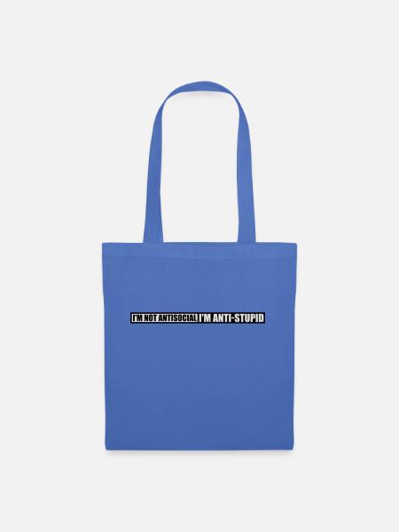not antisocial anti stupid - Stoffbeutel - Hellblau