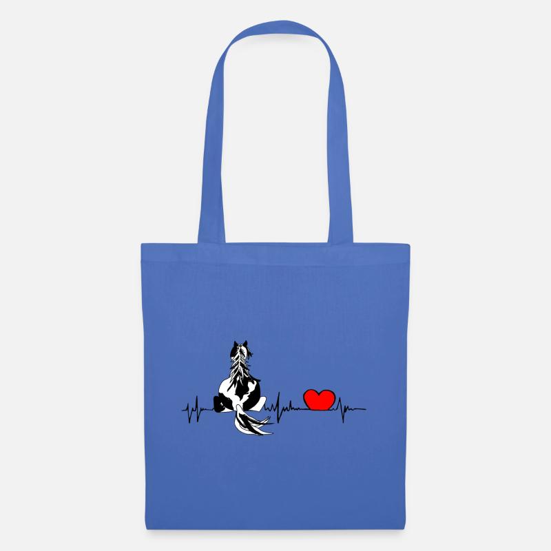 Heartbeat Pferdedesign - Herzfrequenz Tinker - Stoffbeutel - Hellblau
