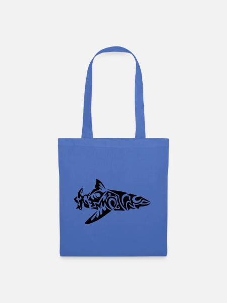 tribal shark fish mechant 2 - Stoffbeutel - Hellblau