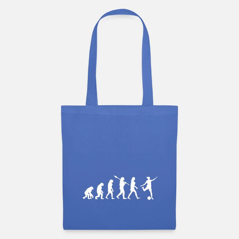 Evolution Fussball Frau Geschenkidee - Stoffbeutel - Hellblau