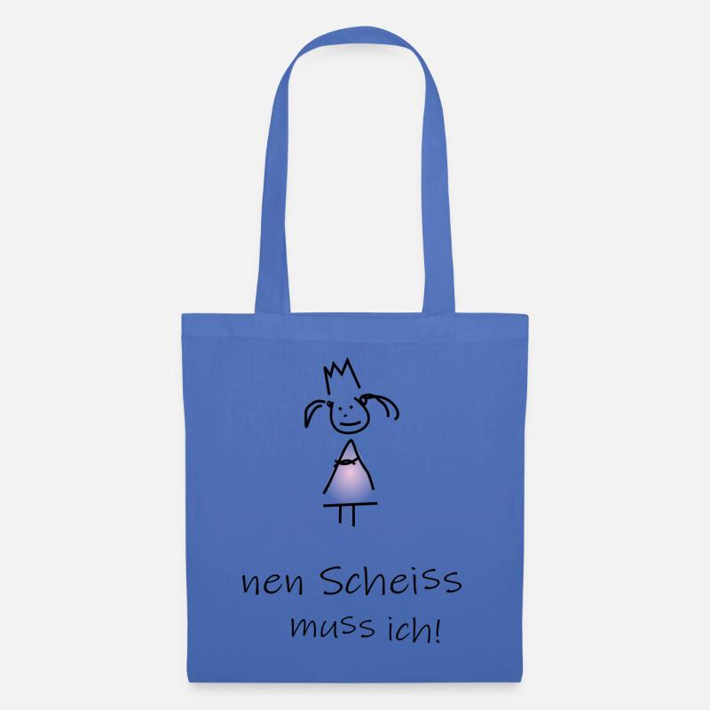 nen Scheiss muss ich! Mädchen schwarz - Stoffbeutel - Hellblau
